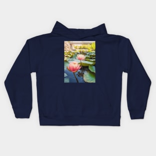 waterlily pond Kids Hoodie